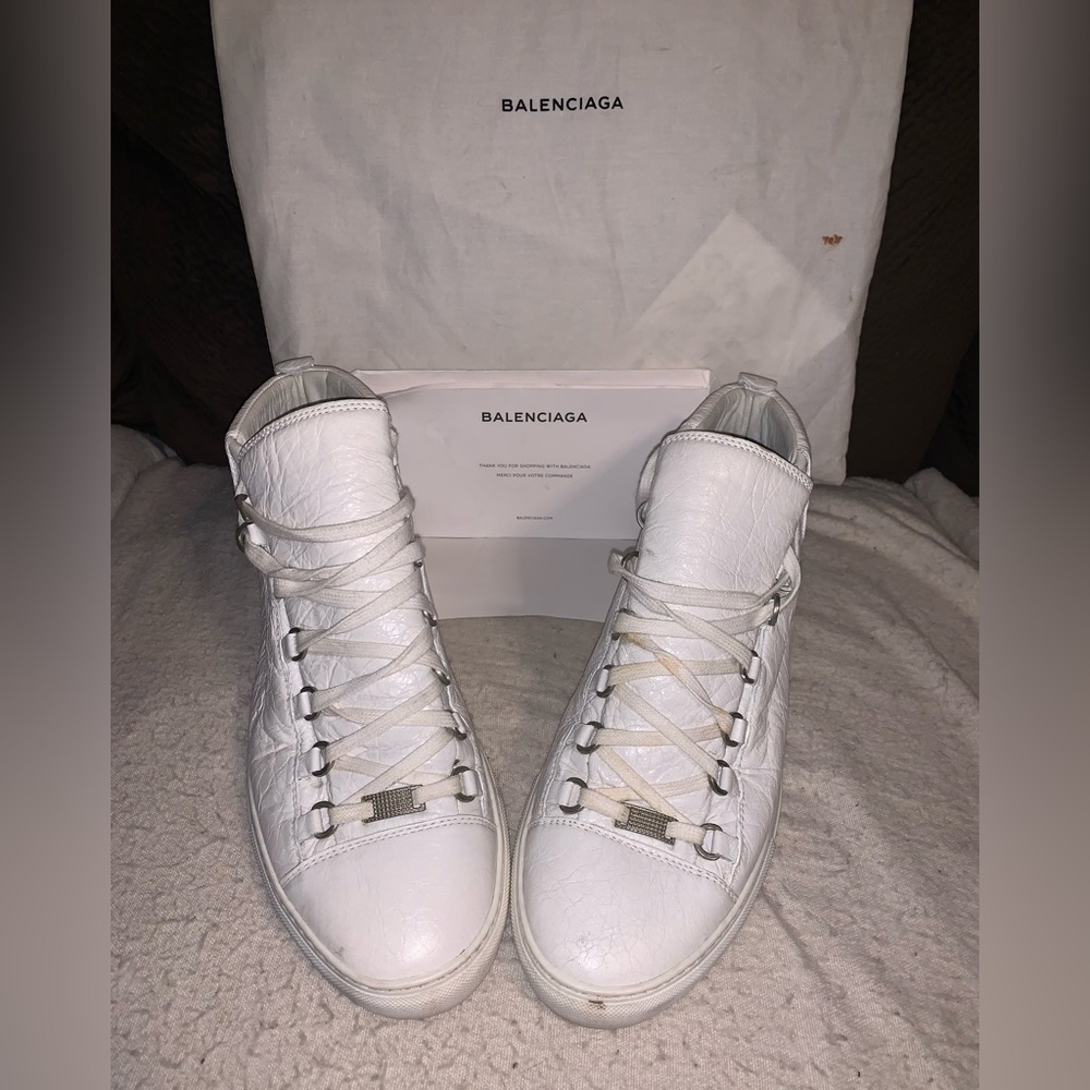 White high top men’s balenciaga size 12 us shoe